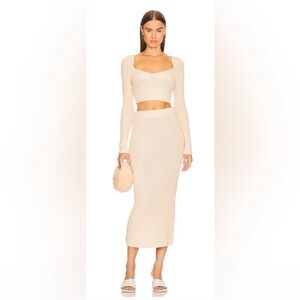 A.L.C. OLIVE KNIT MIDI SKIRT